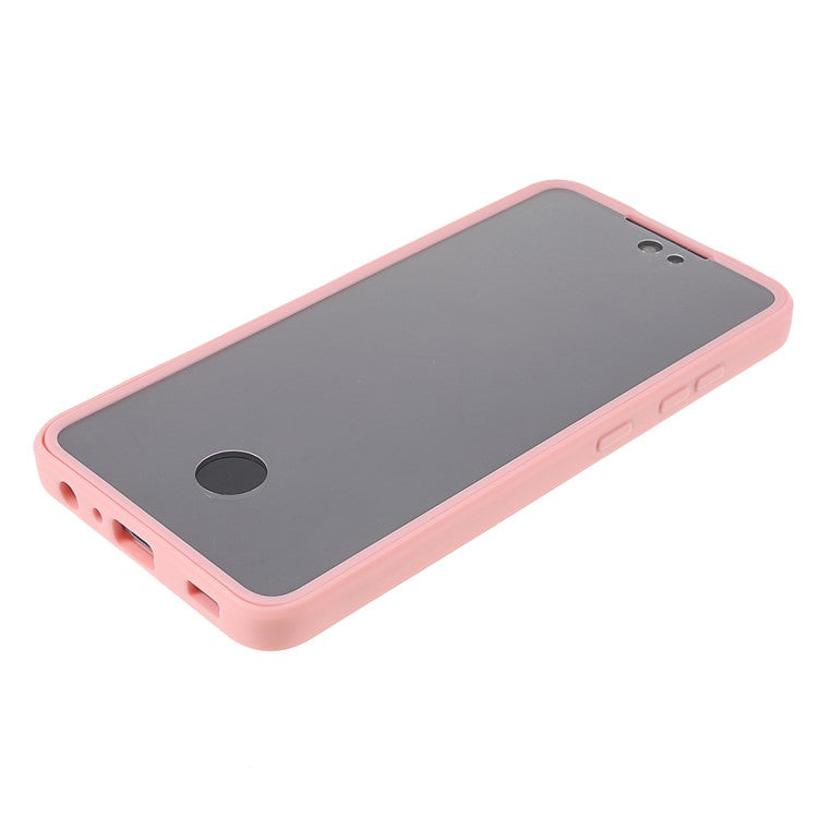 360° All-Round Protection PET Screen Protector + Acrylic Back Panel + TPU Frame Protective Case for Samsung Galaxy A72 5G/4G - Pink