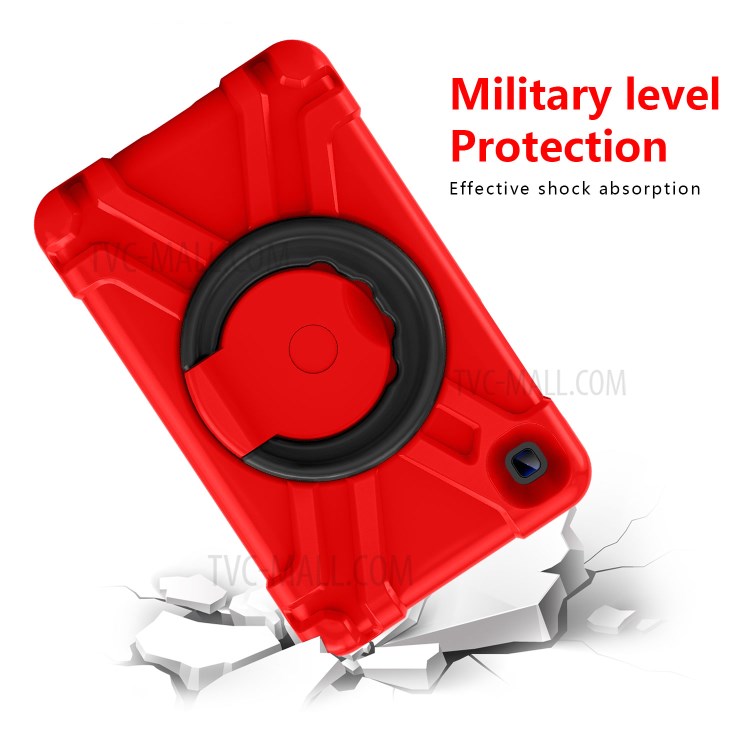360° Swivel Kickstand Protective Hybrid Case Tablet Cover for Samsung Galaxy Tab A7 Lite 8.7-inch - Red/Black