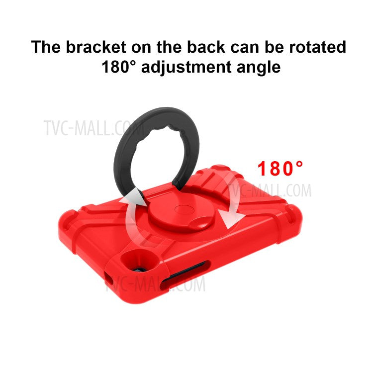 360° Swivel Kickstand Protective Hybrid Case Tablet Cover for Samsung Galaxy Tab A7 Lite 8.7-inch - Red/Black