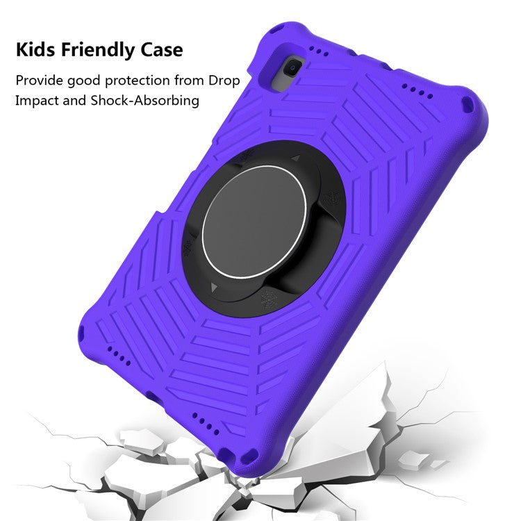 Spider Web Kickstand EVA Tablet Case with Shoulder Strap for Samsung Galaxy Tab S6 Lite (2020) P615 P610 / (2022) / (2024) - Purple