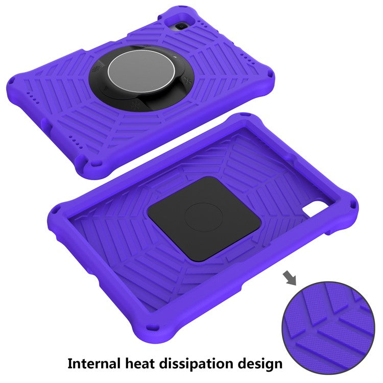 Spider Web Kickstand EVA Tablet Case with Shoulder Strap for Samsung Galaxy Tab S6 Lite (2020) P615 P610 / (2022) / (2024) - Purple