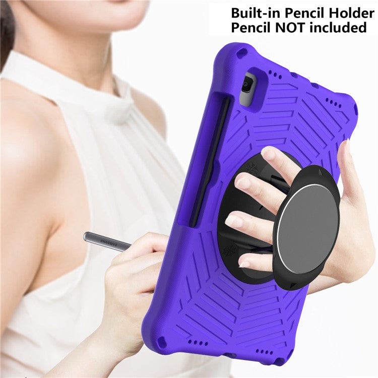 Spider Web Kickstand EVA Tablet Case with Shoulder Strap for Samsung Galaxy Tab S6 Lite (2020) P615 P610 / (2022) / (2024) - Purple