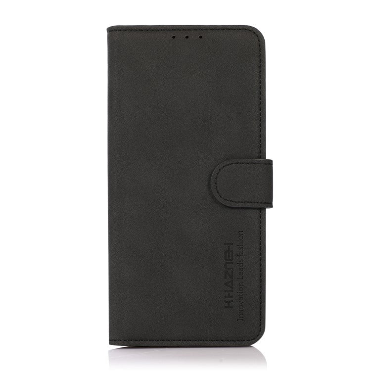 KHAZNEH for Samsung Galaxy A13 4G Full Body Protection Wallet Phone Case PU Leather + TPU Phone Case Wallet Shell with Foldable Stand - Black