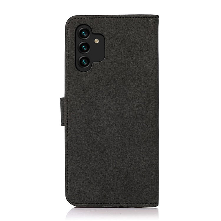 KHAZNEH for Samsung Galaxy A13 4G Full Body Protection Wallet Phone Case PU Leather + TPU Phone Case Wallet Shell with Foldable Stand - Black