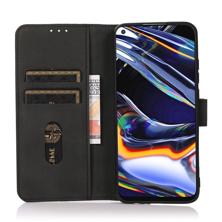 KHAZNEH for Samsung Galaxy A13 4G Full Body Protection Wallet Phone Case PU Leather + TPU Phone Case Wallet Shell with Foldable Stand - Black