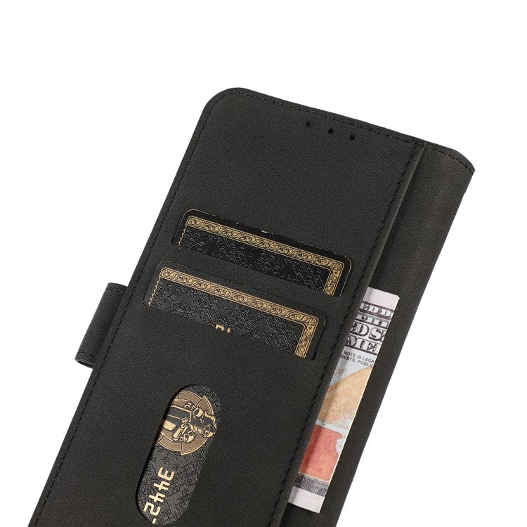 KHAZNEH for Samsung Galaxy A13 4G Full Body Protection Wallet Phone Case PU Leather + TPU Phone Case Wallet Shell with Foldable Stand - Black
