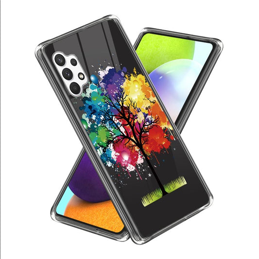 For Samsung Galaxy A13 4G Pattern Printing IMD Soft TPU Phone Case Anti-Scratch Protective Cover - Colorful Tree