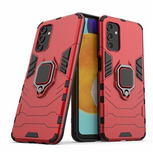 Shockproof Protection 2-in-1 Hybrid Hard PC Soft Flexible TPU Back Case with Ring Kickstand for Samsung Galaxy A13 4G/5G - Red