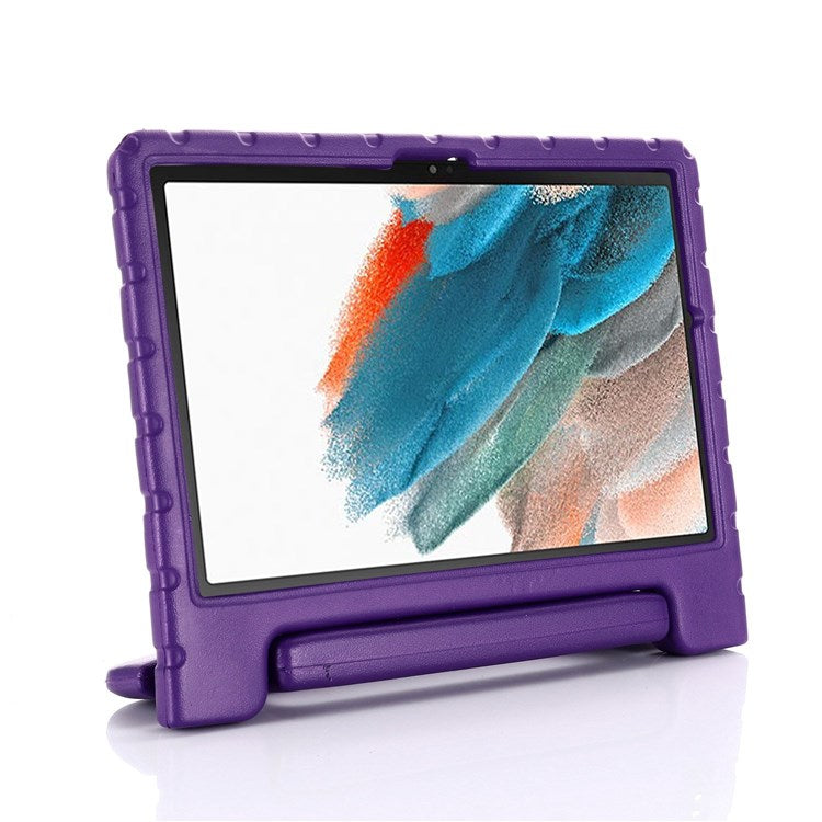 For Samsung Galaxy Tab A8 10.5 (2021) / (2022) Portable Handle Kickstand Shockproof EVA Protective Tablet Case Cover - Purple