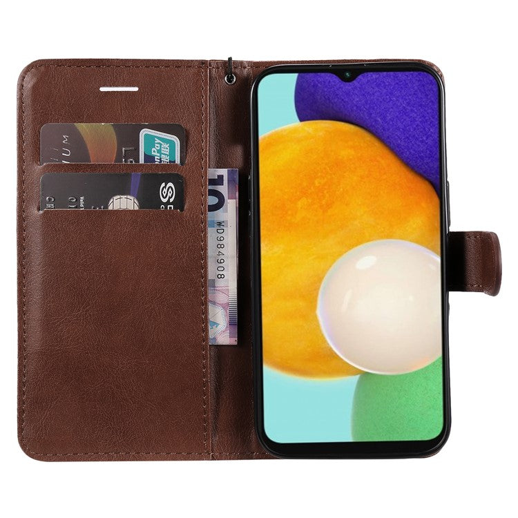For Samsung Galaxy A13 4G KT Leather Series-2 Solid Color Flip Phone Case Wallet PU Leather + TPU Phone Cover with Supporting Stand - Brown