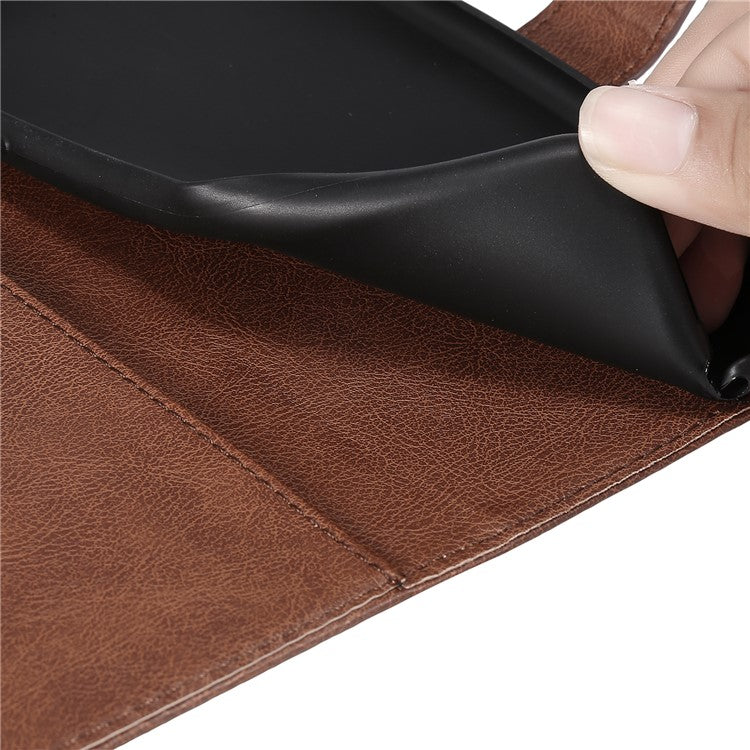 For Samsung Galaxy A13 4G KT Leather Series-2 Solid Color Flip Phone Case Wallet PU Leather + TPU Phone Cover with Supporting Stand - Brown