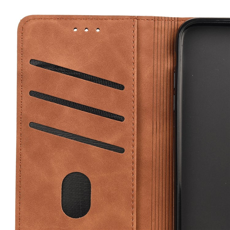 For Samsung Galaxy A13 4G Shockproof Splicing PU Leather Case Wallet Stand Skin-touch Phone Cover - Brown