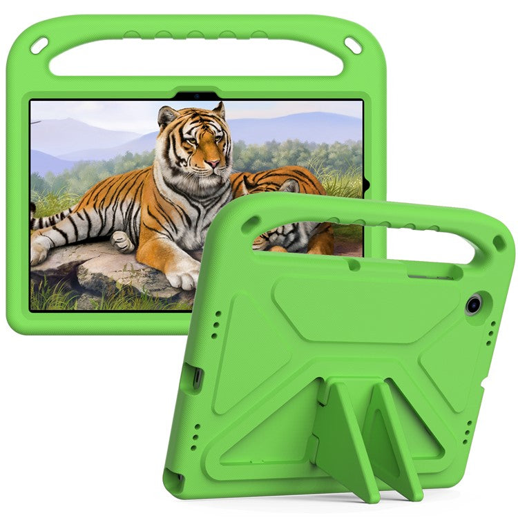 For Samsung Galaxy Tab A8 10.5 (2021) / A8 10.5 (2022) Anti-drop Anti-scratch Hand-hold Grip EVA Tablet Case with Foldable Kickstand - Green