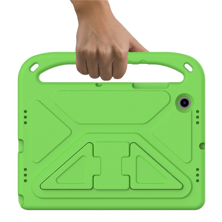 For Samsung Galaxy Tab A8 10.5 (2021) / A8 10.5 (2022) Anti-drop Anti-scratch Hand-hold Grip EVA Tablet Case with Foldable Kickstand - Green