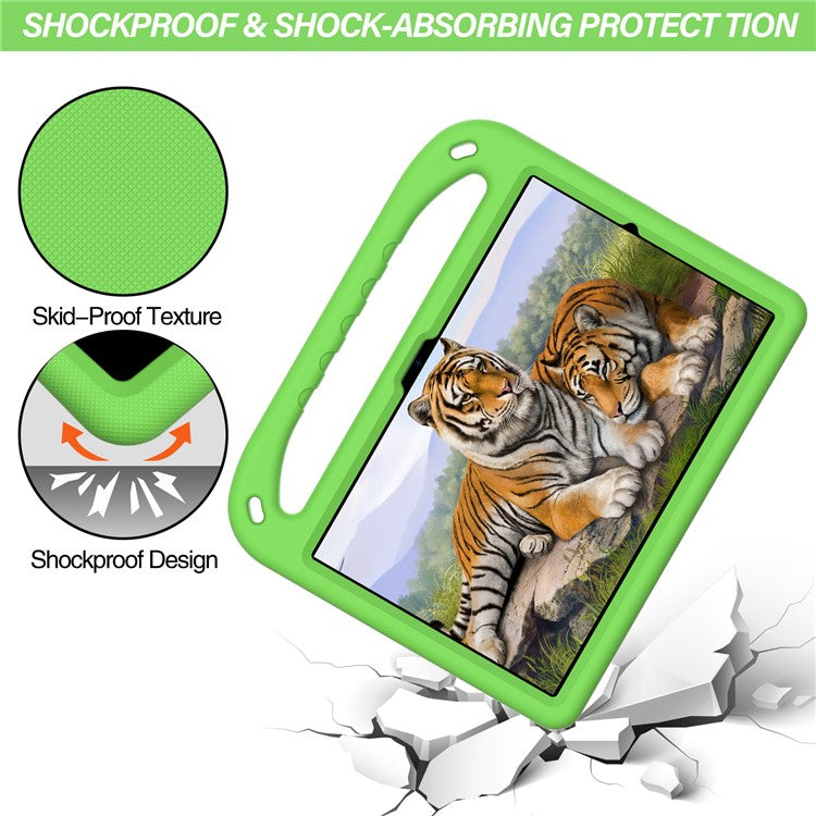 For Samsung Galaxy Tab A8 10.5 (2021) / A8 10.5 (2022) Anti-drop Anti-scratch Hand-hold Grip EVA Tablet Case with Foldable Kickstand - Green