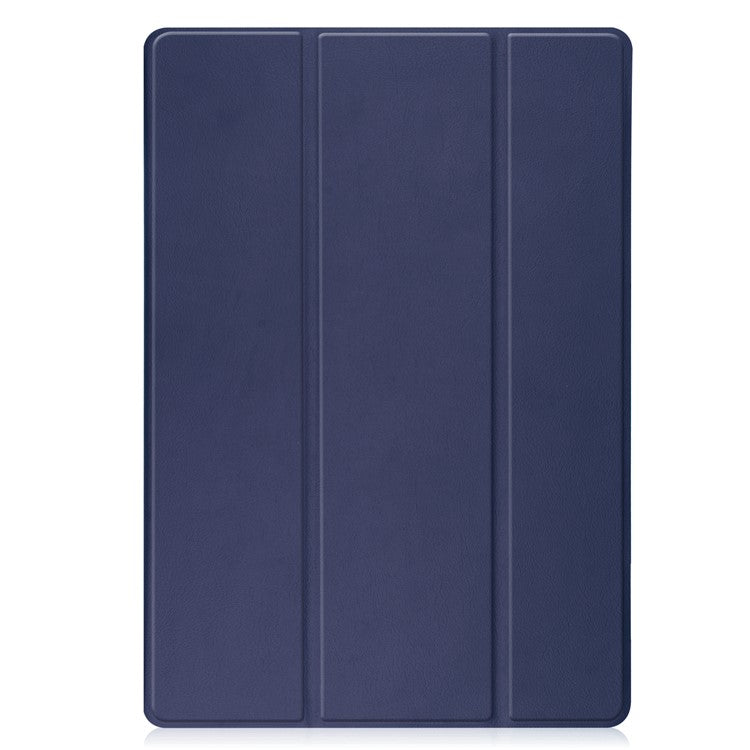 For Samsung Galaxy Tab S8+ Anti-scratch Shockproof TPU+PU Leather Trifold Stand Auto Sleep/Wake Design Tablet Cover with Pencil Holder - Dark Blue