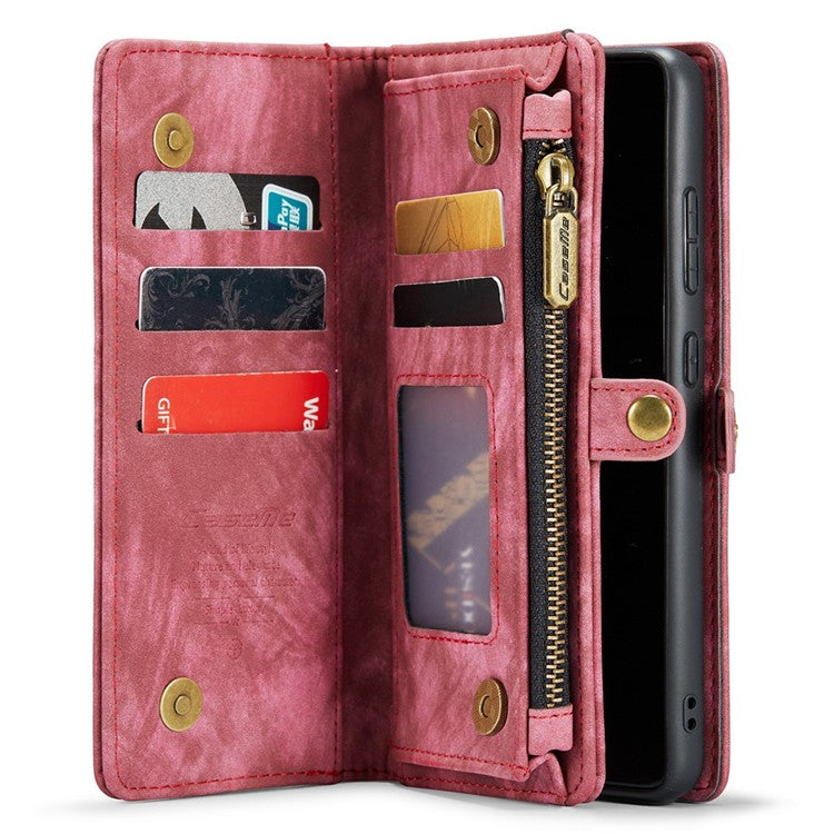 CASEME 008 Series for Samsung Galaxy A53 5G Detachable 2-in-1 PU Leather Phone Case Wallet Stand Magnetic Clasp Protective Cover - Red