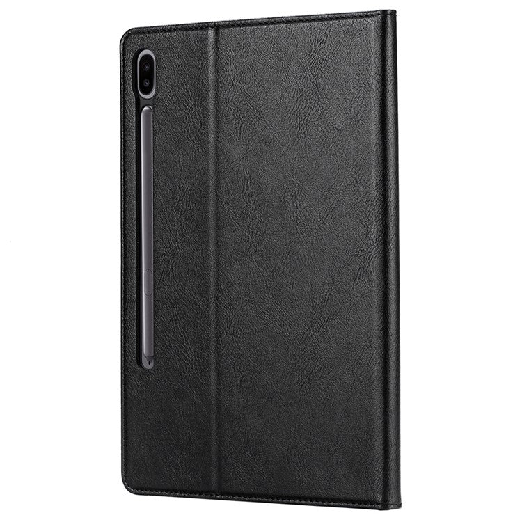 For Samsung Galaxy Tab S8+ Wi-Fi SM-X800 Outer Card Slot Design Shockproof PU Leather Stand Wallet Function Tablet Case Cover with Pen Slot - Black