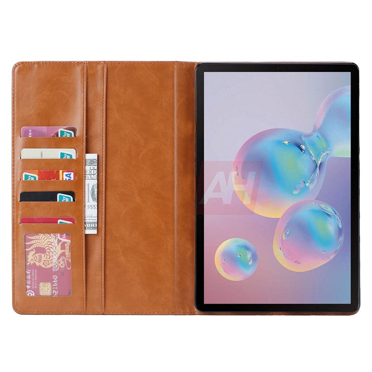 For Samsung Galaxy Tab S8+ Wi-Fi SM-X800 Outer Card Slot Design Shockproof PU Leather Stand Wallet Function Tablet Case Cover with Pen Slot - Black
