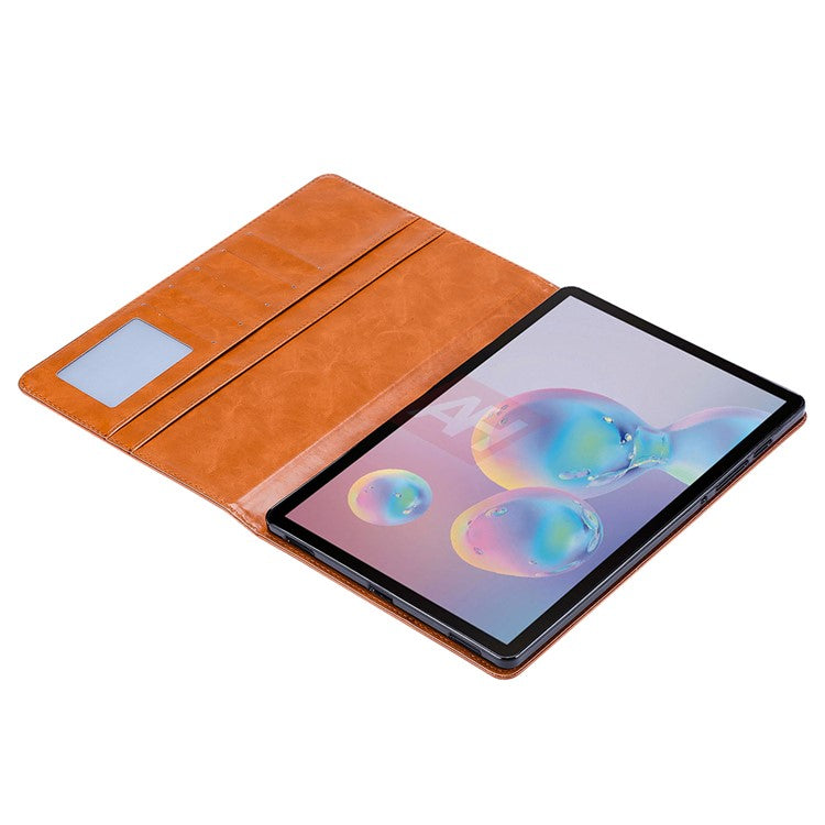 For Samsung Galaxy Tab S8+ Wi-Fi SM-X800 Outer Card Slot Design Shockproof PU Leather Stand Wallet Function Tablet Case Cover with Pen Slot - Black