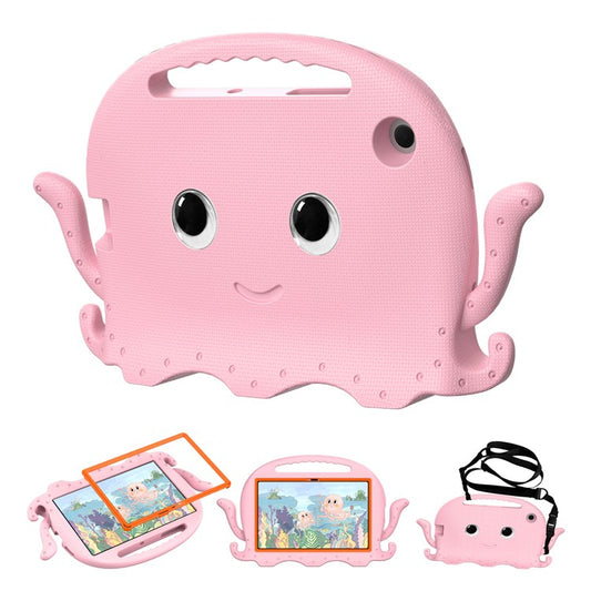 For Samsung Galaxy Tab A7 10.4 (2022) / (2020) Octopus EVA Tablet Case Pen Slot Design Shockproof Cover with Handle - Pink