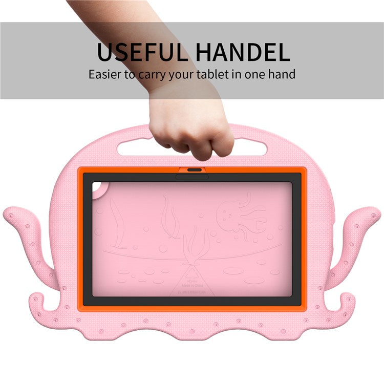 For Samsung Galaxy Tab A7 10.4 (2022) / (2020) Octopus EVA Tablet Case Pen Slot Design Shockproof Cover with Handle - Pink