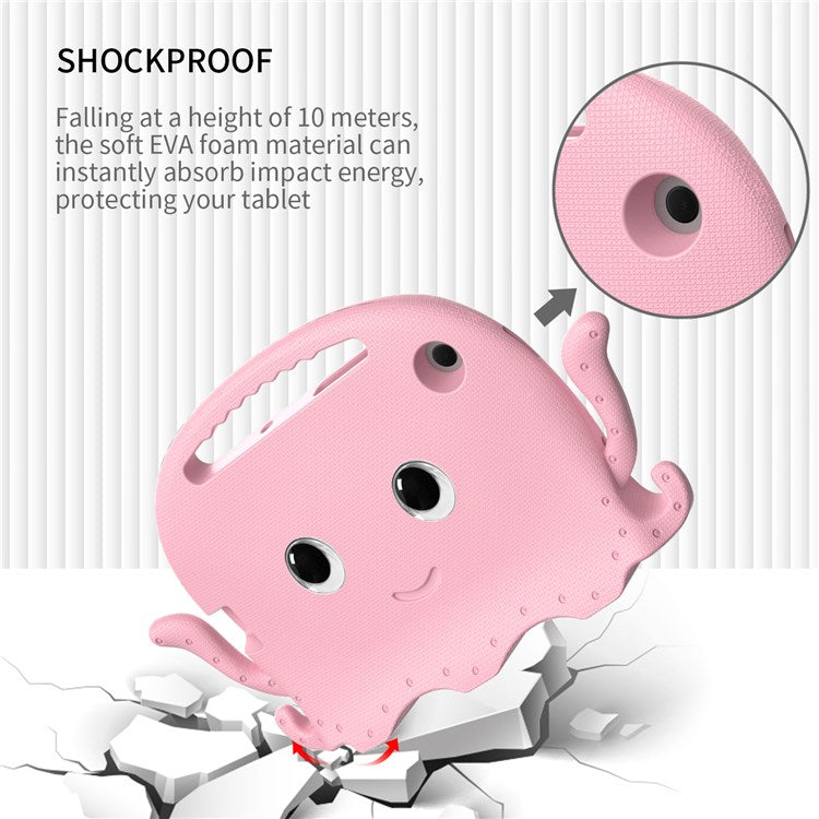 For Samsung Galaxy Tab A7 10.4 (2022) / (2020) Octopus EVA Tablet Case Pen Slot Design Shockproof Cover with Handle - Pink