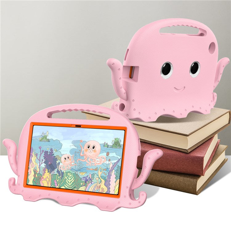 For Samsung Galaxy Tab A7 10.4 (2022) / (2020) Octopus EVA Tablet Case Pen Slot Design Shockproof Cover with Handle - Pink
