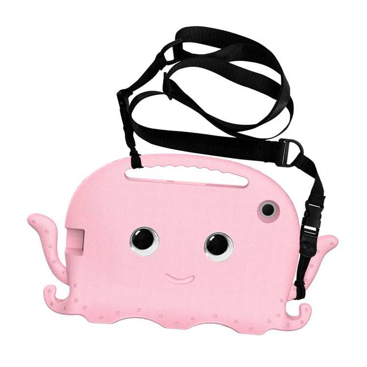 For Samsung Galaxy Tab A7 10.4 (2022) / (2020) Octopus EVA Tablet Case Pen Slot Design Shockproof Cover with Handle - Pink
