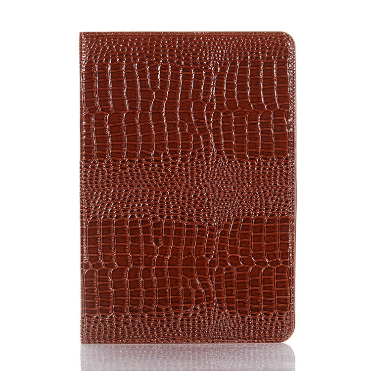 For Samsung Galaxy Tab S7+ / S8+ / S7 FE 12.4 inch Protective Case Crocodile Texture Folio Flip Cover Anti-Scratch Shockproof Tablet Case with Stand / Wallet Support Auto Wake / Sleep - Brown