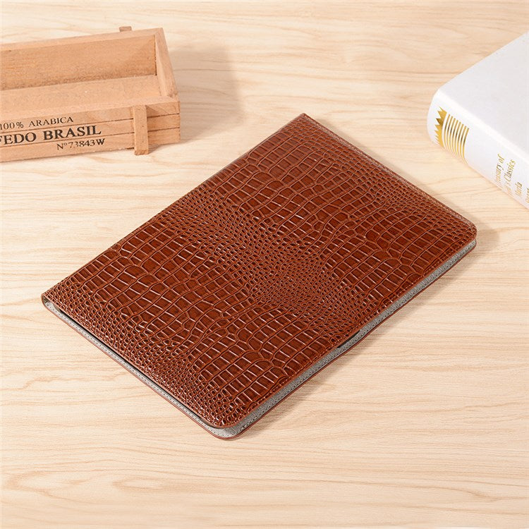 For Samsung Galaxy Tab S7+ / S8+ / S7 FE 12.4 inch Protective Case Crocodile Texture Folio Flip Cover Anti-Scratch Shockproof Tablet Case with Stand / Wallet Support Auto Wake / Sleep - Brown