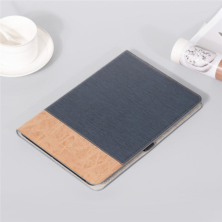 For Samsung Galaxy Tab S7+ / S8+ / S7 FE 12.4 inch Cross Texture Shockproof Folio Flip Cover Scratch Resistant Protective Tablet Stand Wallet Case with Auto Wake / Sleep Function - Dark Blue