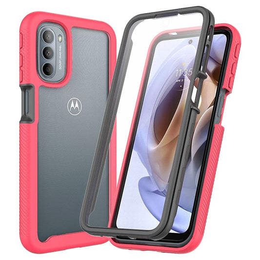 3-in-1 Hybrid Phone Case for Motorola Moto G51 5G All-inclusive Protection Wear-resistant Detachable Cell Phone Case with PET Screen Protector - Pink