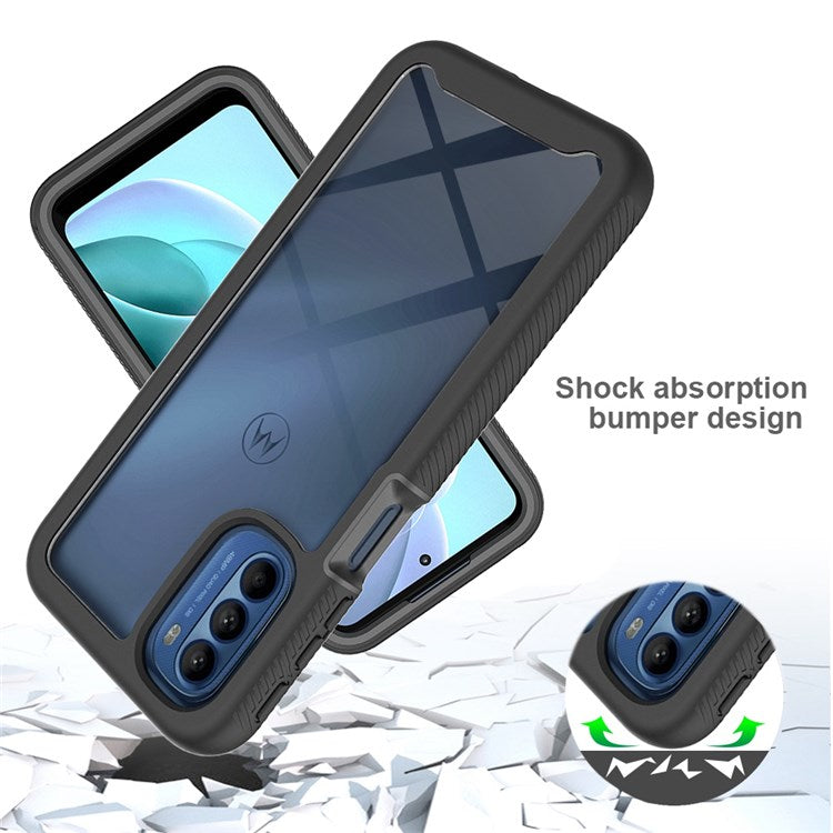 3-in-1 Hybrid Phone Case for Motorola Moto G51 5G All-inclusive Protection Wear-resistant Detachable Cell Phone Case with PET Screen Protector - Baby Blue