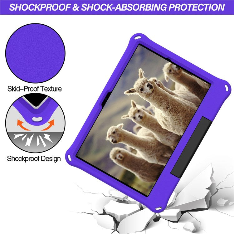 For Samsung Galaxy Tab A8 10.5 (2021) / (2022) EVA Tablet Protective Case Foldable Ring Kickstand Design Drop-proof Cover - Purple