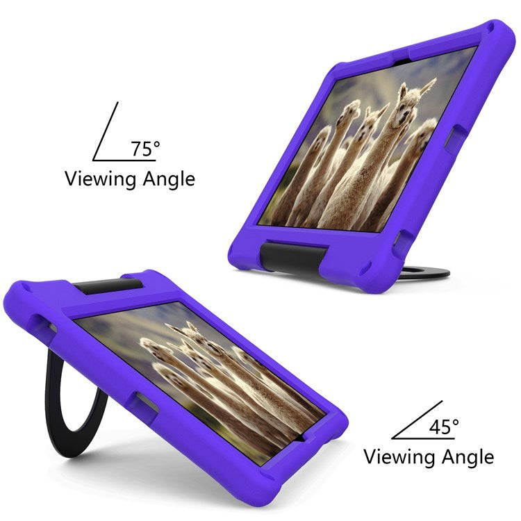 For Samsung Galaxy Tab A8 10.5 (2021) / (2022) EVA Tablet Protective Case Foldable Ring Kickstand Design Drop-proof Cover - Purple