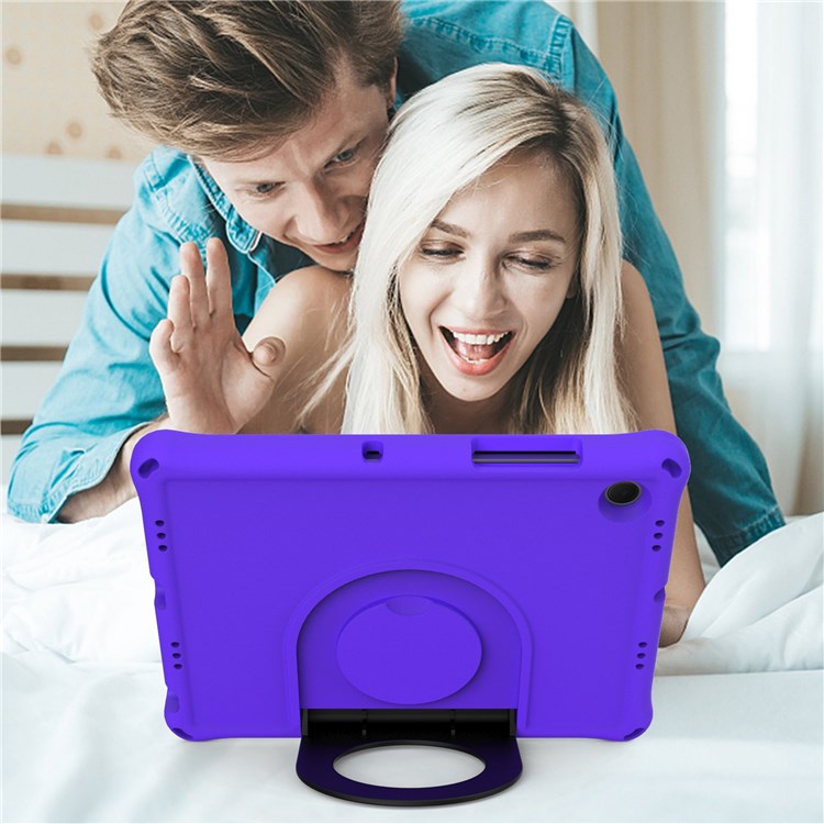 For Samsung Galaxy Tab A8 10.5 (2021) / (2022) EVA Tablet Protective Case Foldable Ring Kickstand Design Drop-proof Cover - Purple