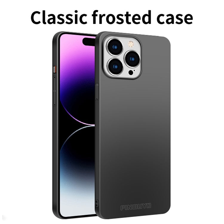 PINWUYO PC Series for iPhone 14 Pro Phone Case Matte Hard PC Shock Absorption Cover with Magnetic Ring Holder - Blue