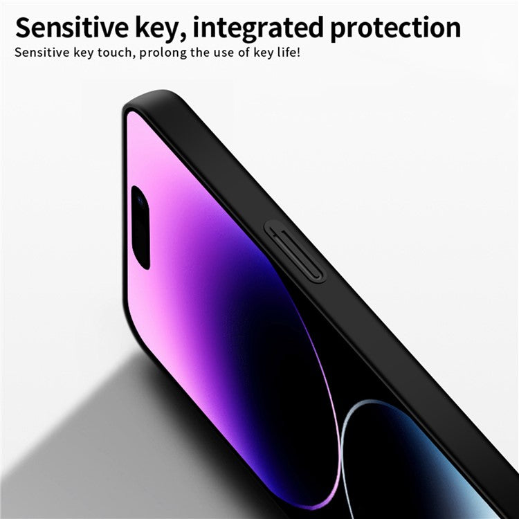PINWUYO PC Series for iPhone 14 Pro Phone Case Matte Hard PC Shock Absorption Cover with Magnetic Ring Holder - Blue