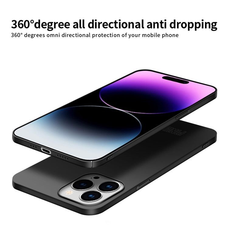 PINWUYO PC Series for iPhone 14 Pro Phone Case Matte Hard PC Shock Absorption Cover with Magnetic Ring Holder - Blue