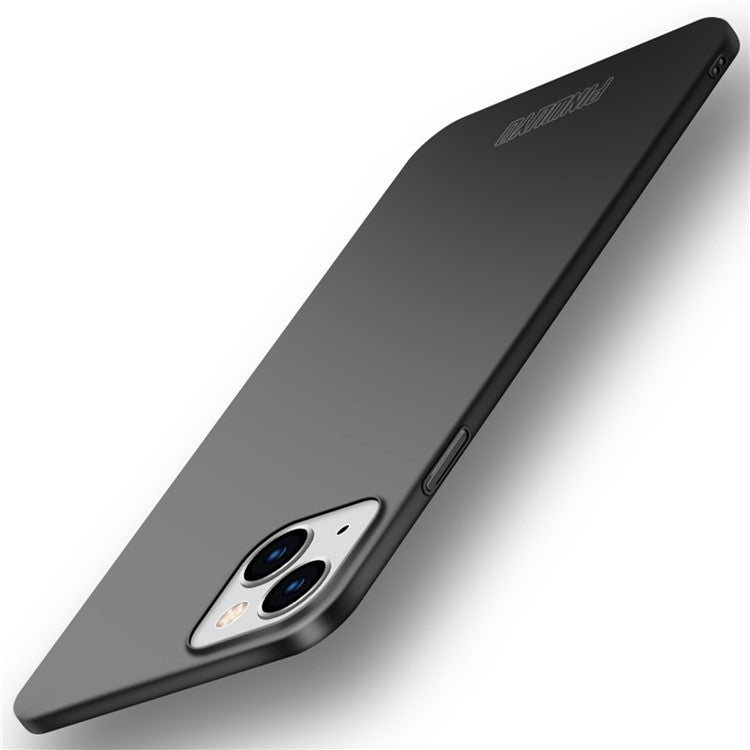 PINWUYO PC Series for iPhone 14 Plus Matte Hard PC Back Phone Case with Magnetic Ring Holder - Black