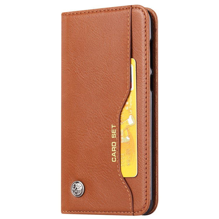 PU Leather Wallet Stand Accessory Case for Huawei P Smart / Enjoy 7S - Brown