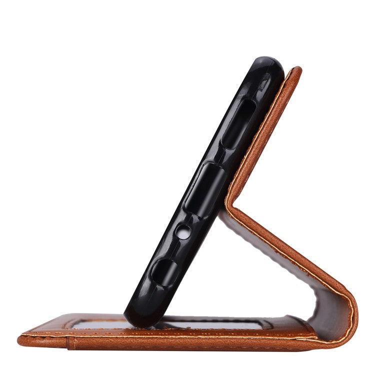 PU Leather Wallet Stand Accessory Case for Huawei P Smart / Enjoy 7S - Brown