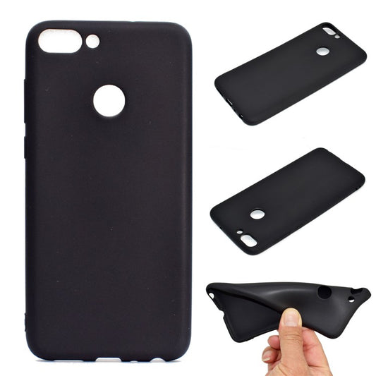 Solid Color Matte Soft TPU Case for Huawei P Smart / Enjoy 7S - Black