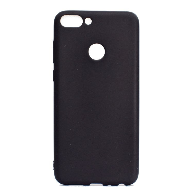 Solid Color Matte Soft TPU Case for Huawei P Smart / Enjoy 7S - Black