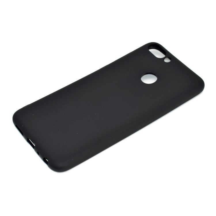 Solid Color Matte Soft TPU Case for Huawei P Smart / Enjoy 7S - Black
