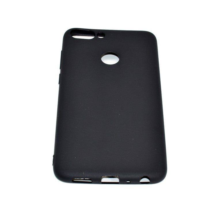 Solid Color Matte Soft TPU Case for Huawei P Smart / Enjoy 7S - Black