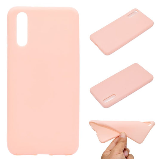For Huawei P20 Solid Color Frosted Soft TPU Phone Case Shell - Pink