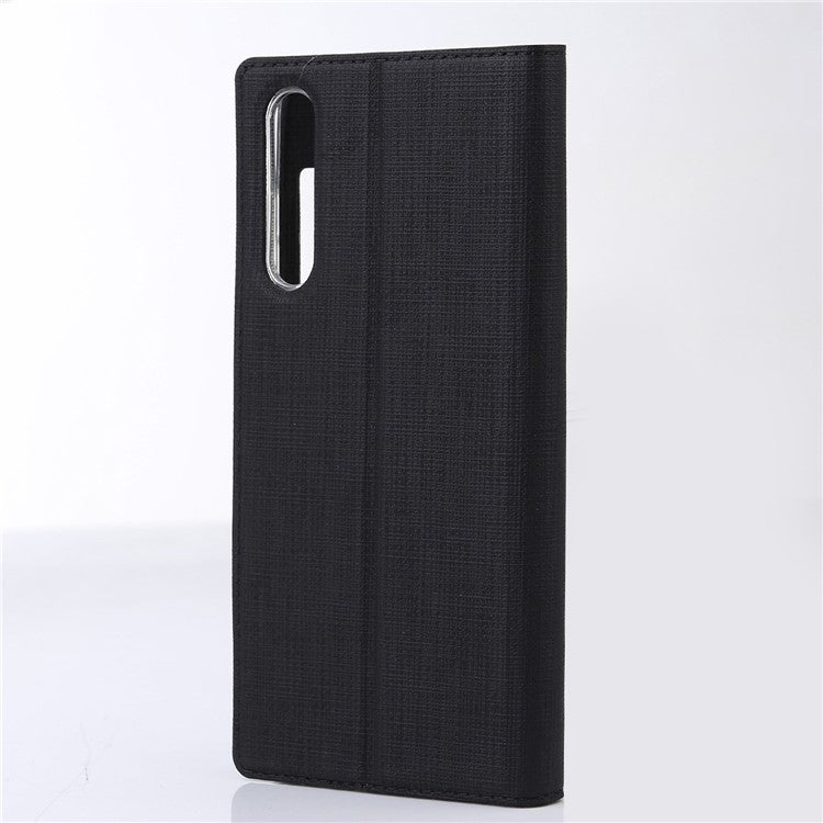 VILI DMX Cross Texture View Window Leather Case for Huawei P20 Pro - Black