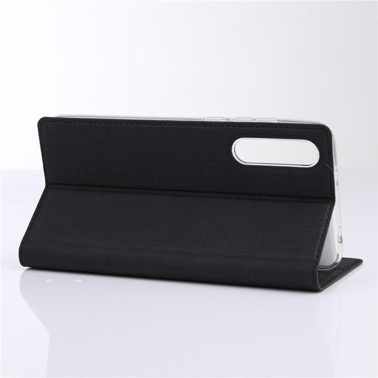 VILI DMX Cross Texture View Window Leather Case for Huawei P20 Pro - Black
